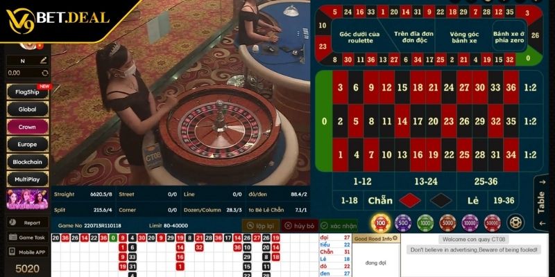 Casino Dream V9BET vòng quay Roulette thưởng lớn